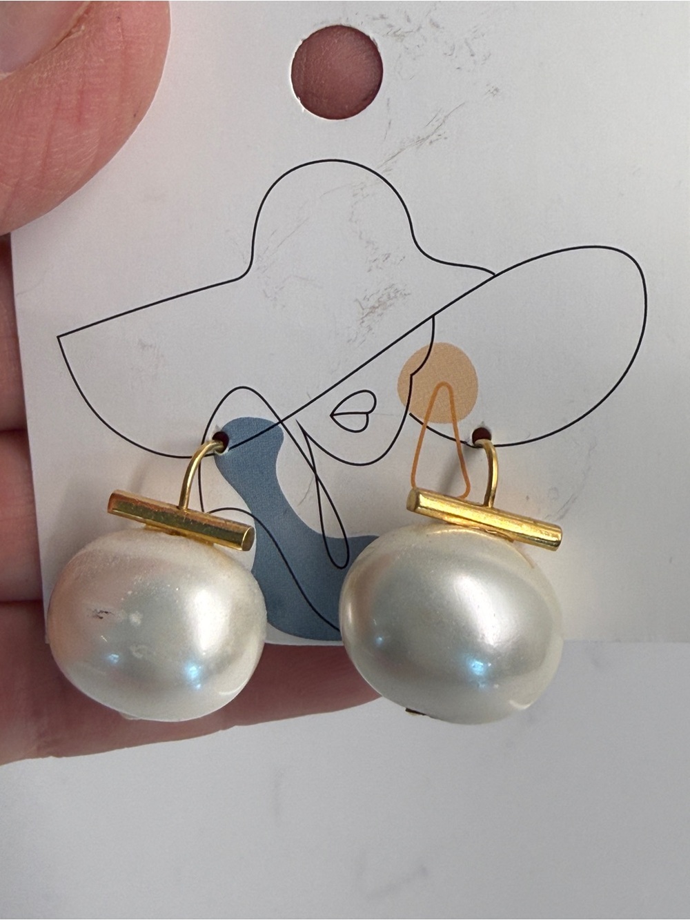 Catherine Canino 14K Large Pebble Pearl Earrings